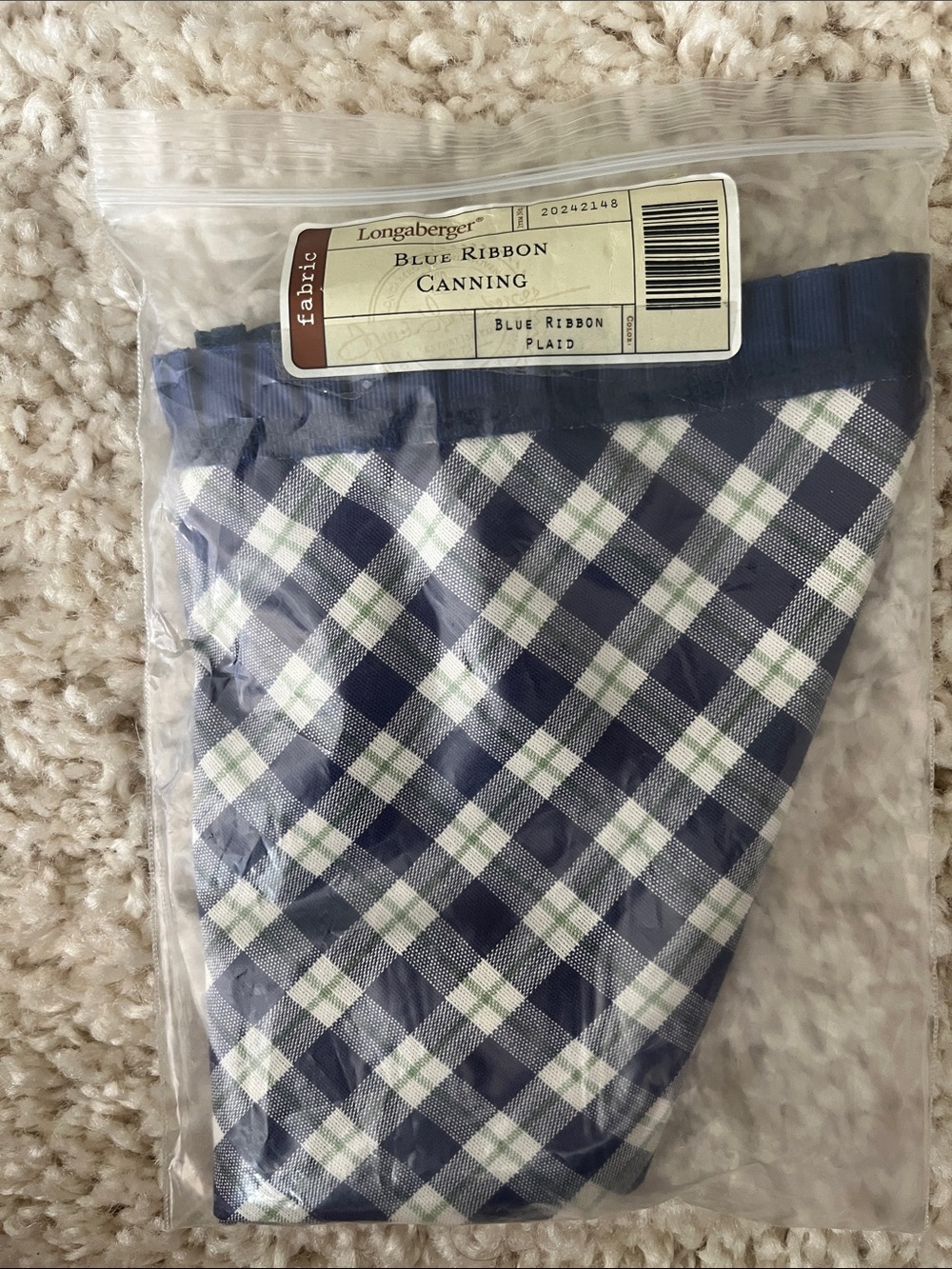 Longaberger , new blue ribbon, canning liner
